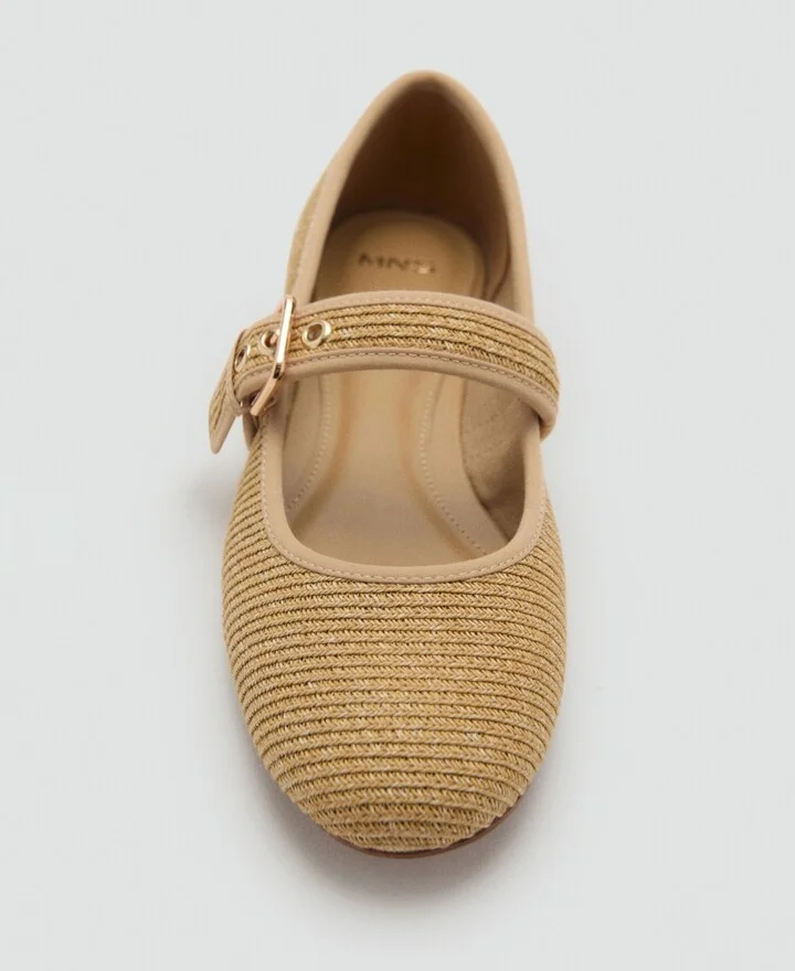 Mango Women's Buckle Strap Cotton Shoes - Image 4