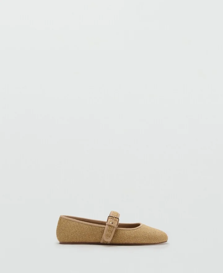 Mango Women's Buckle Strap Cotton Shoes - Image 5