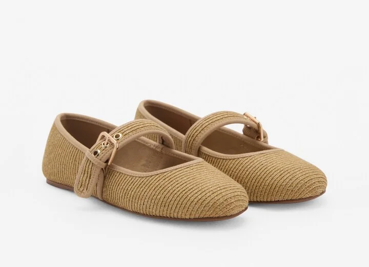 Mango Women's Buckle Strap Cotton Shoes