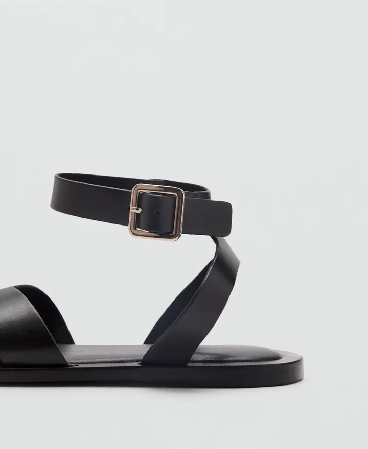 Mango Women's Buckle Strap Leather Sandals - Image 2