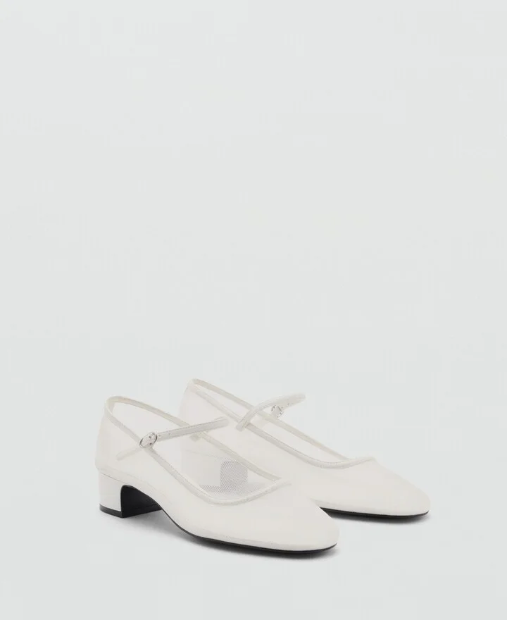 Mango Women's Buckle Strap Mesh Shoes