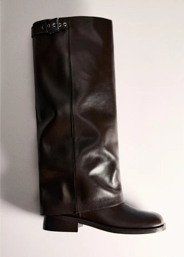 Mango Women's Buckles Leather Boots - Image 2