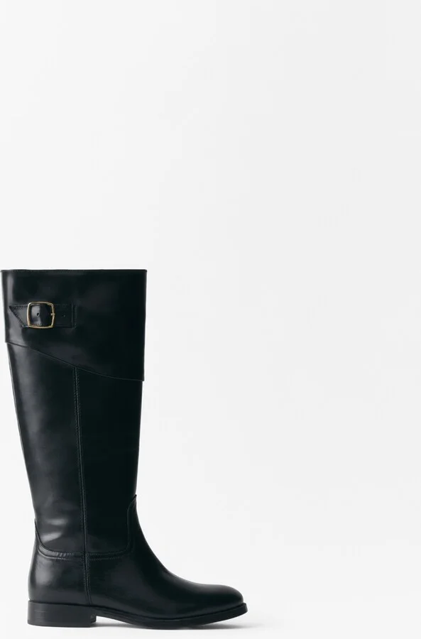 Mango Women's Buckles Leather Boots - Image 9