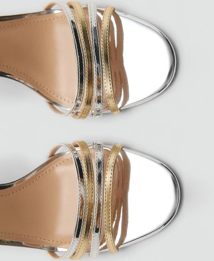 Mango Women's Combined-Strap Heeled Sandals - Image 3