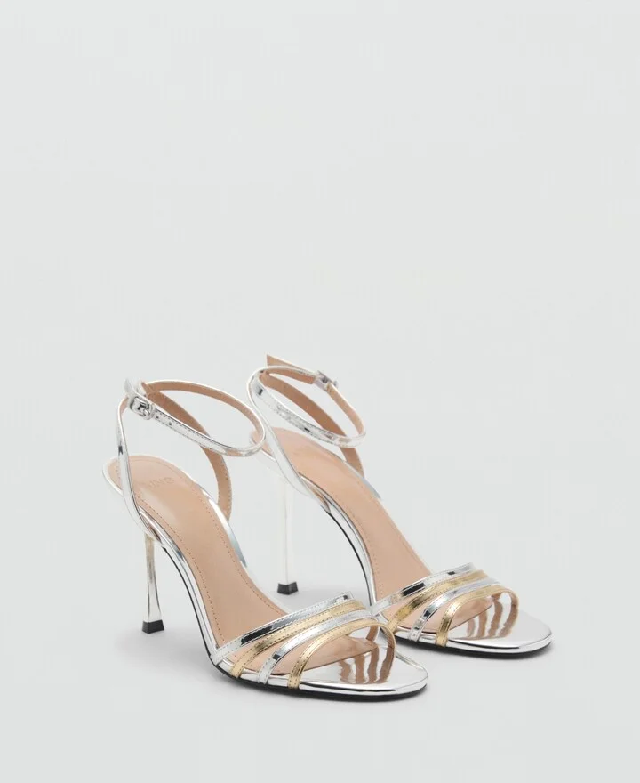Mango Women's Combined-Strap Heeled Sandals