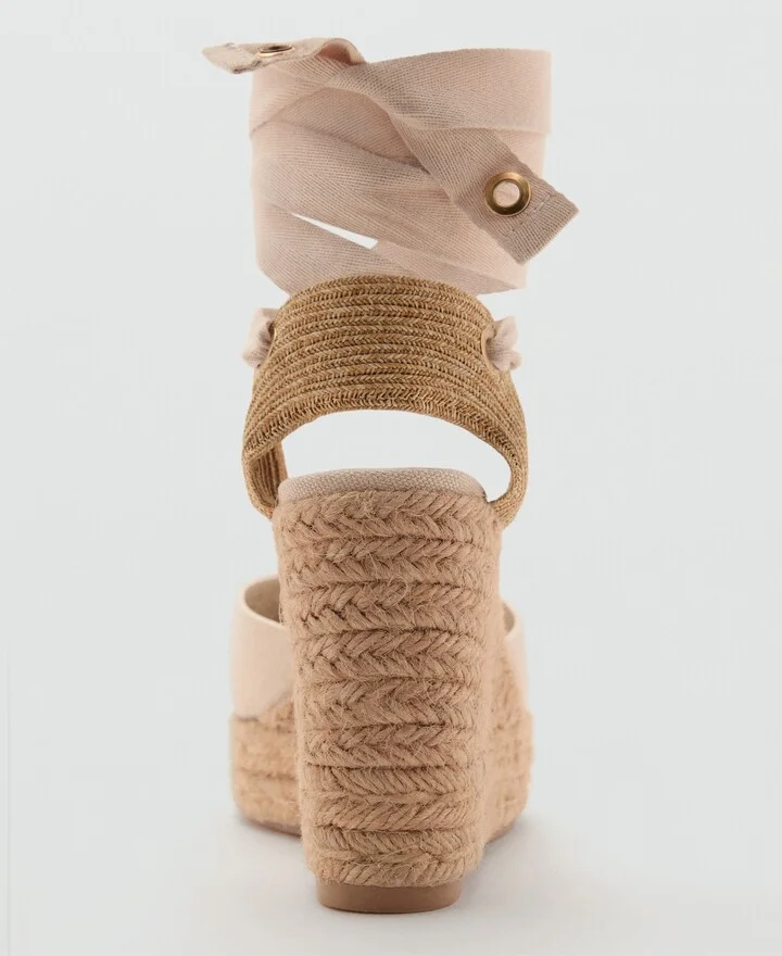 Mango Women's Combined Tied Wedges - Image 4