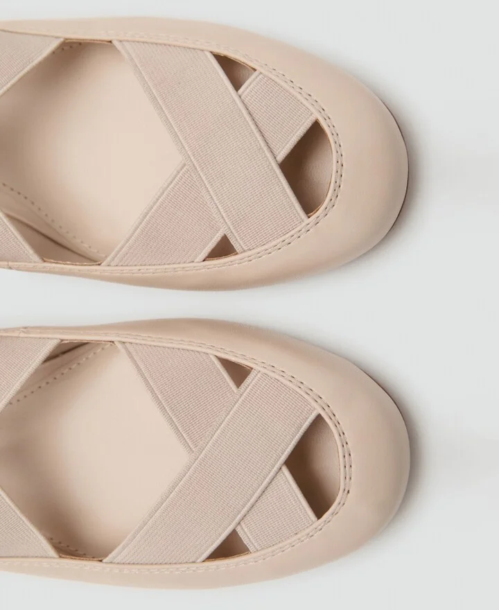 Mango Women's Criss-Cross Strap Ballet Flats - Image 3
