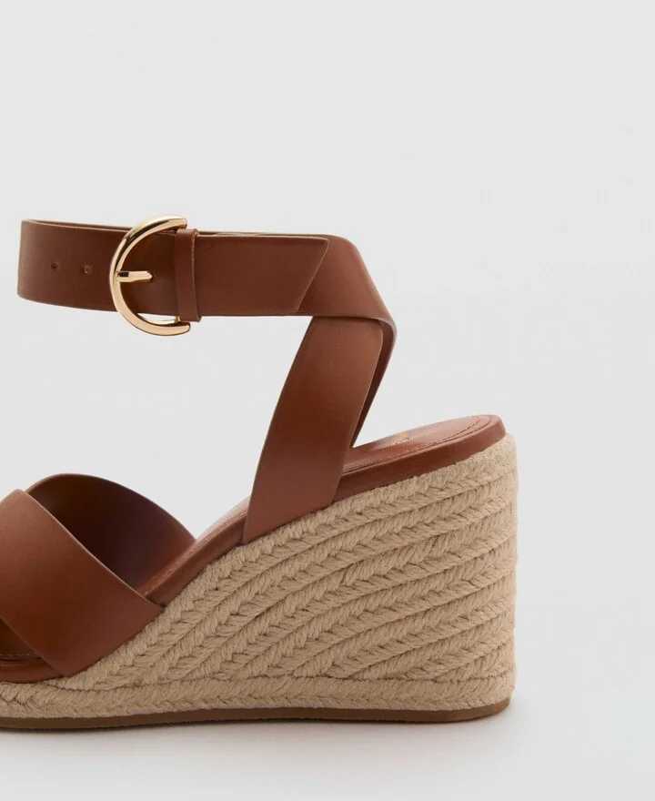 Mango Women's Crisscross Straps Wedge Sandals - Image 3