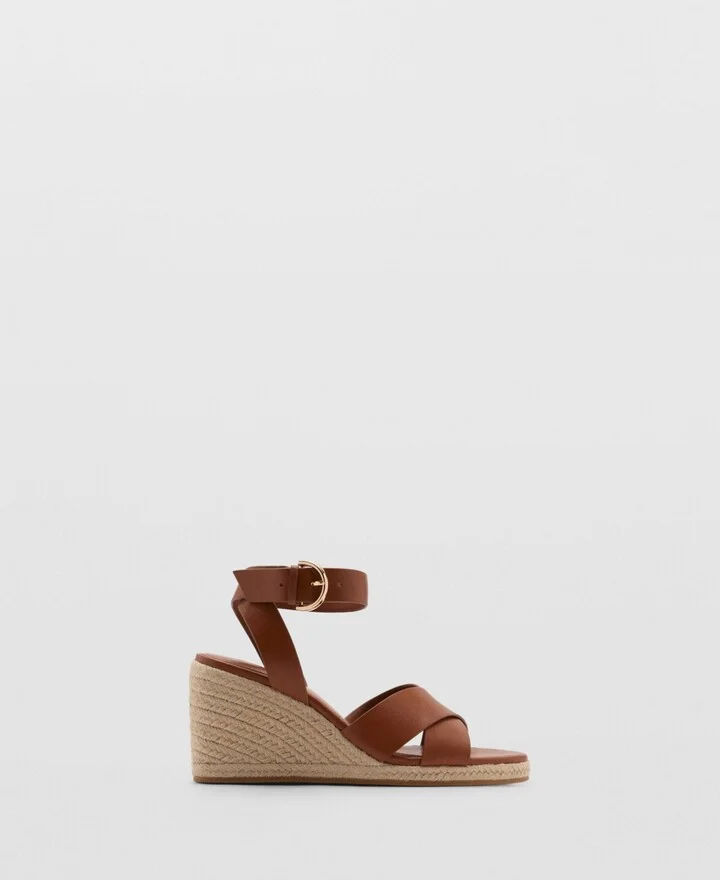 Mango Women's Crisscross Straps Wedge Sandals - Image 4