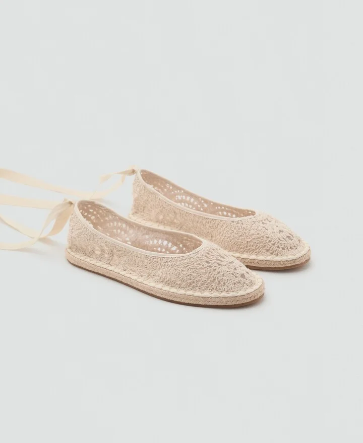 Mango Women's Crochet Ballet Flats - Image 2