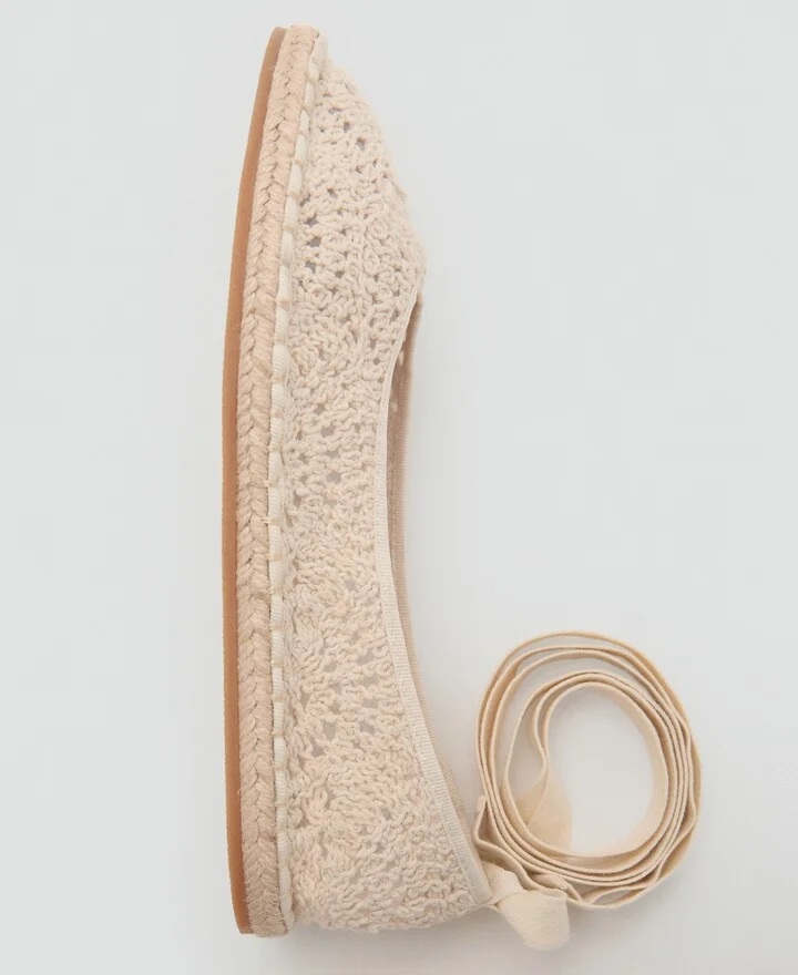 Mango Women's Crochet Ballet Flats - Image 5