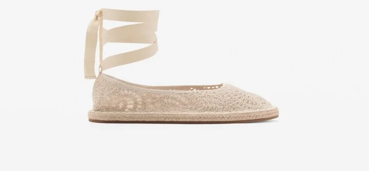 Mango Women's Crochet Ballet Flats