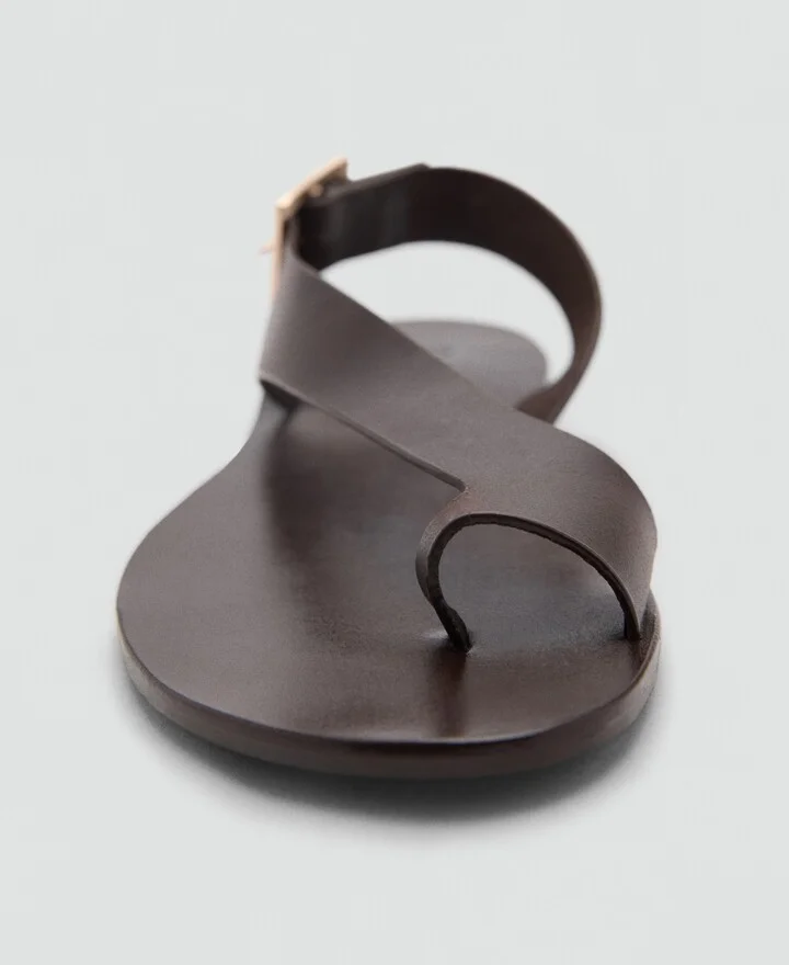 Mango Women's Cross-Strap Leather Sandals - Image 7