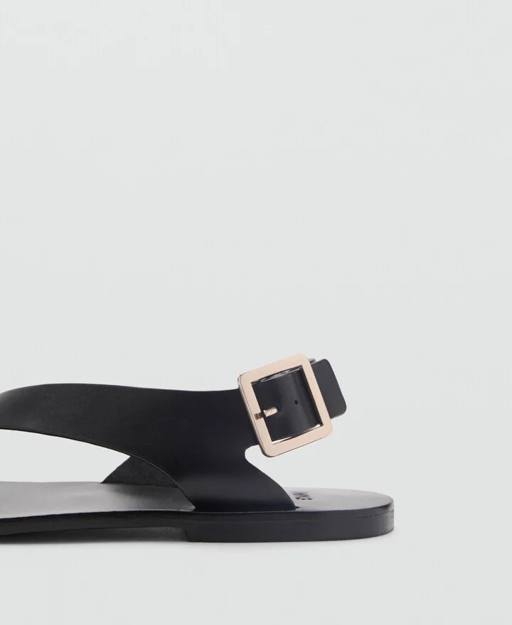 Mango Women's Cross-Strap Leather Sandals - Image 9