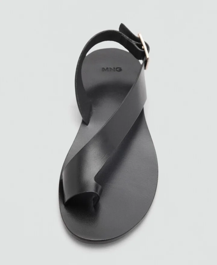 Mango Women's Cross-Strap Leather Sandals - Image 10