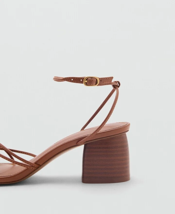 Mango Women's Crossed Strap Heeled Sandals - Image 7