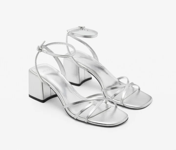 Mango Women's Crossed Strap Heeled Sandals