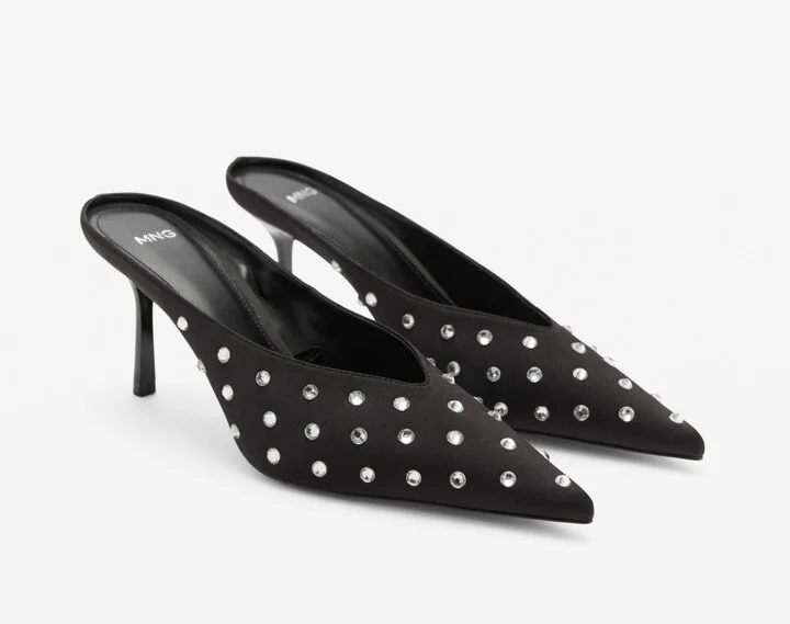 Mango Women's Crystal Slingback Heeled Shoes