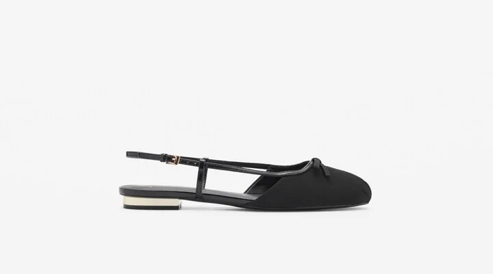 Mango Women's Decorative Bow Tie Detail Ballerina Shoes - Image 2