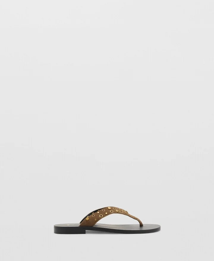 Mango Women's Die-Cut Straps Suede Sandals - Image 3