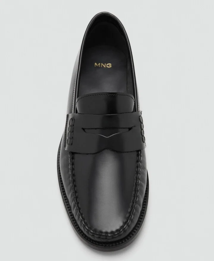 Mango Women's Gathered Leather Moccasins - Image 3