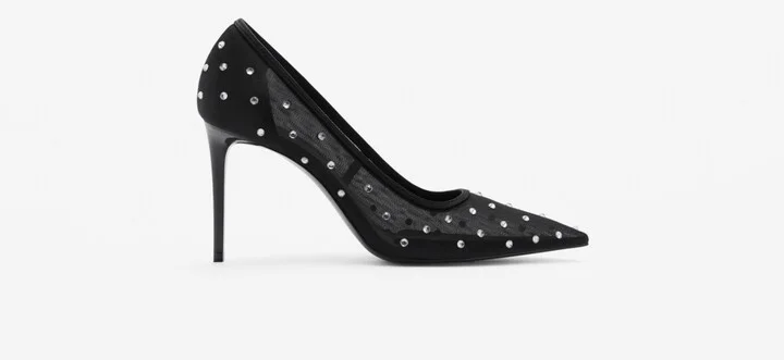 Mango Women's Glitter Mesh Heeled Shoes - Image 2