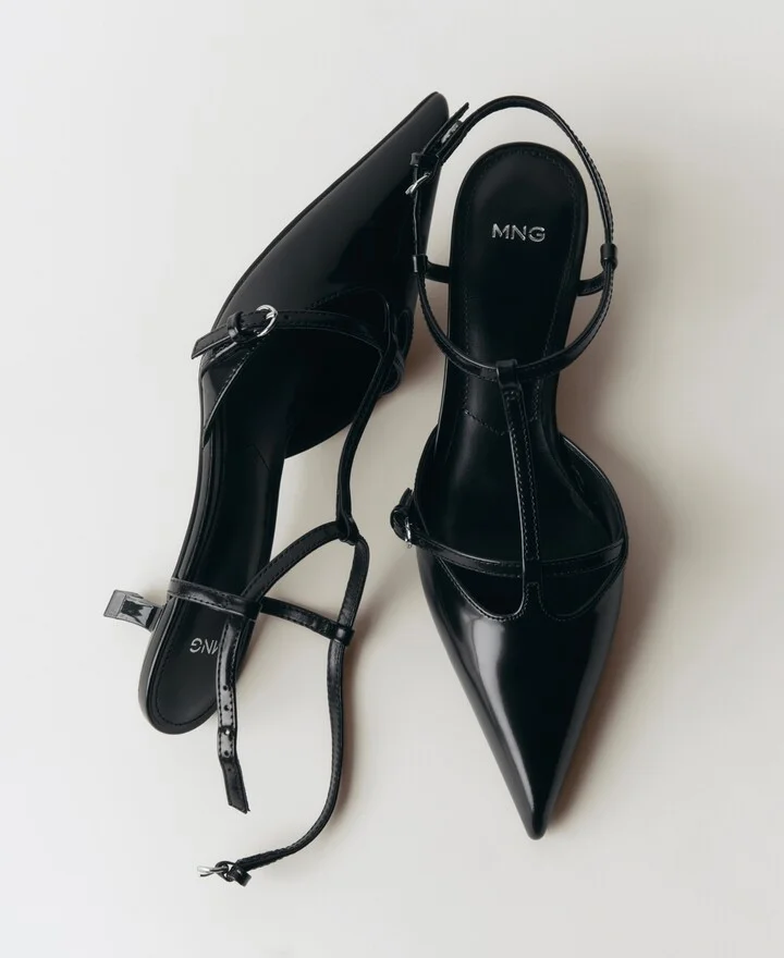 Mango Women's Kitten Heel Leather Shoes - Image 3