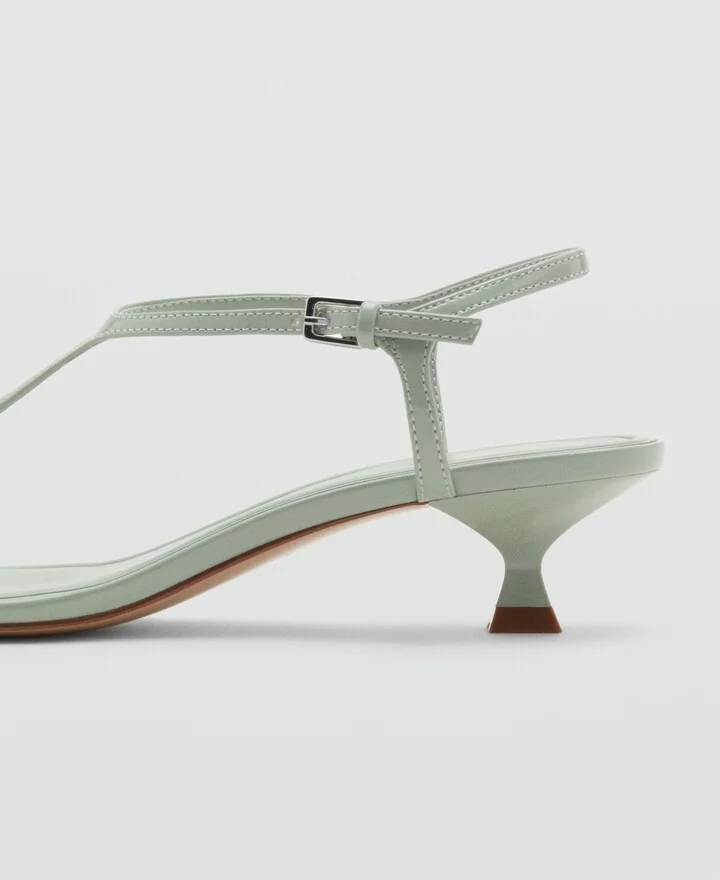Mango Women's Kitten Heel Straps Sandals - Image 4