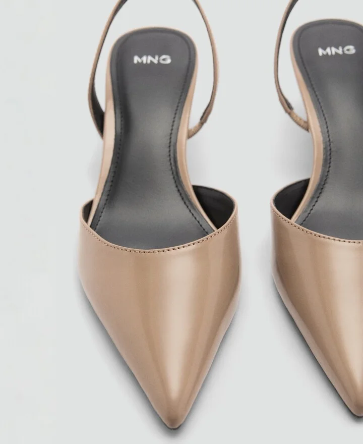 Mango Women's Kitten Heeled Shoes - Light/Pastel Brown - Image 4