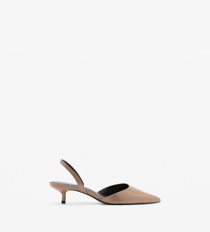Mango Women's Kitten Heeled Shoes - Light/Pastel Brown - Image 5