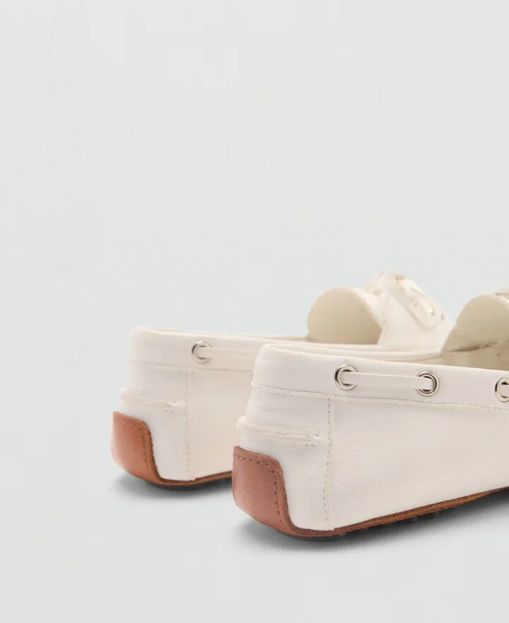 Mango Women's Laces Leather Boat Shoes - Image 2