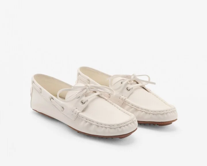 Mango Women's Laces Leather Boat Shoes