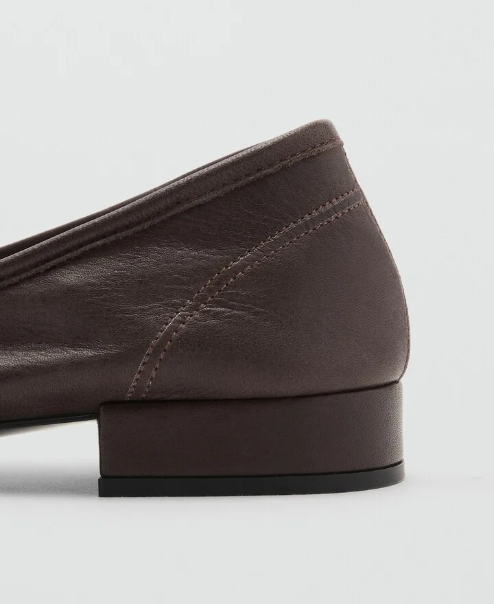 Mango Women's Leather Ballet Flats - Image 2