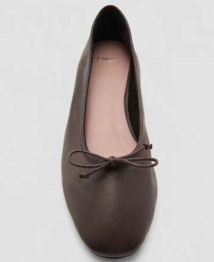 Mango Women's Leather Ballet Flats - Image 3