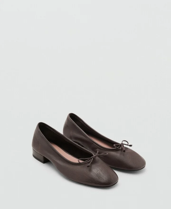 Mango Women's Leather Ballet Flats