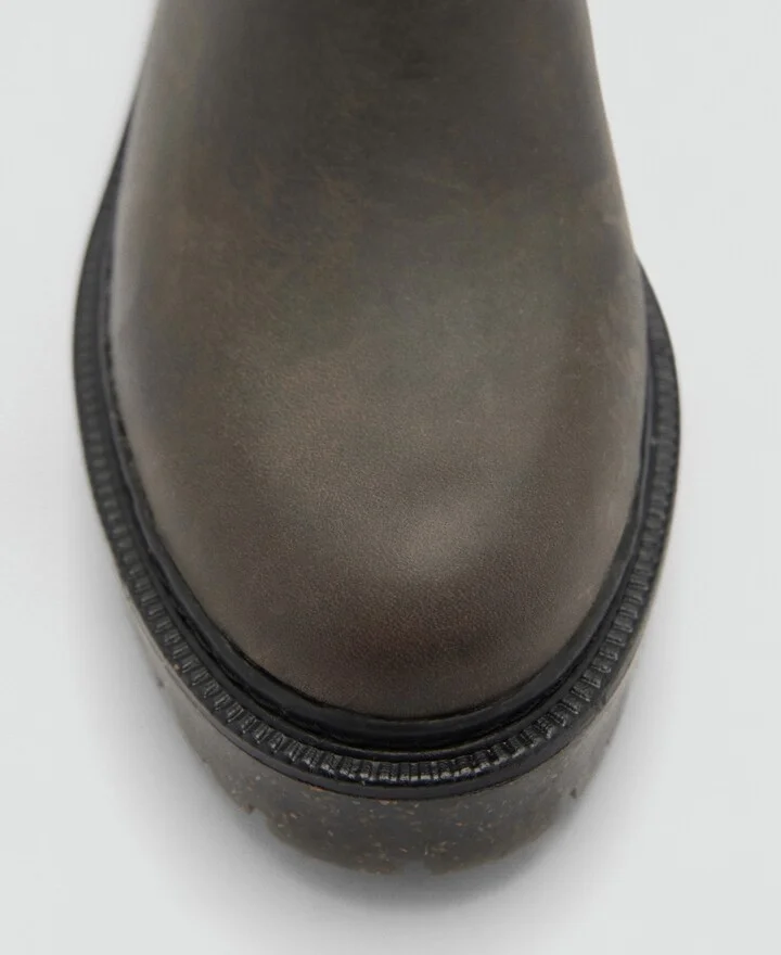 Mango Women's Leather Chelsea Ankle Boots - Image 3