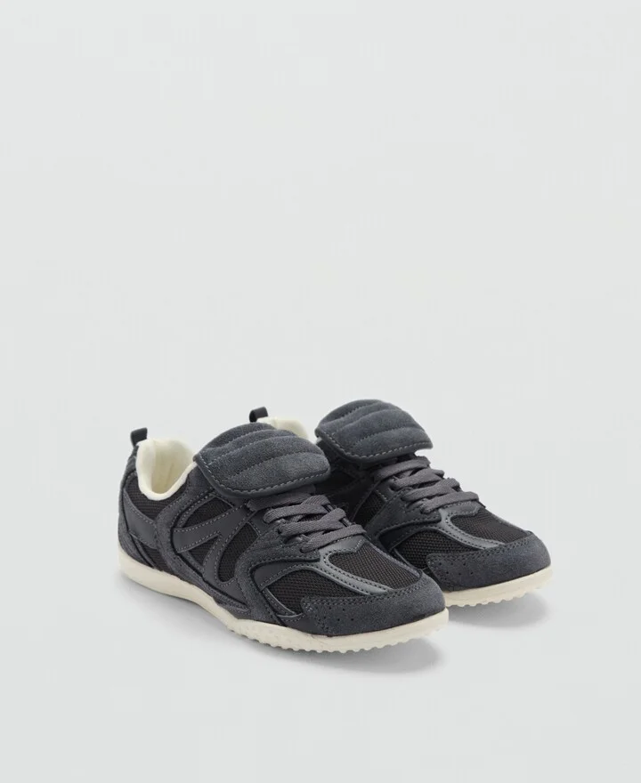 Mango Women's Leather Panel Sneakers