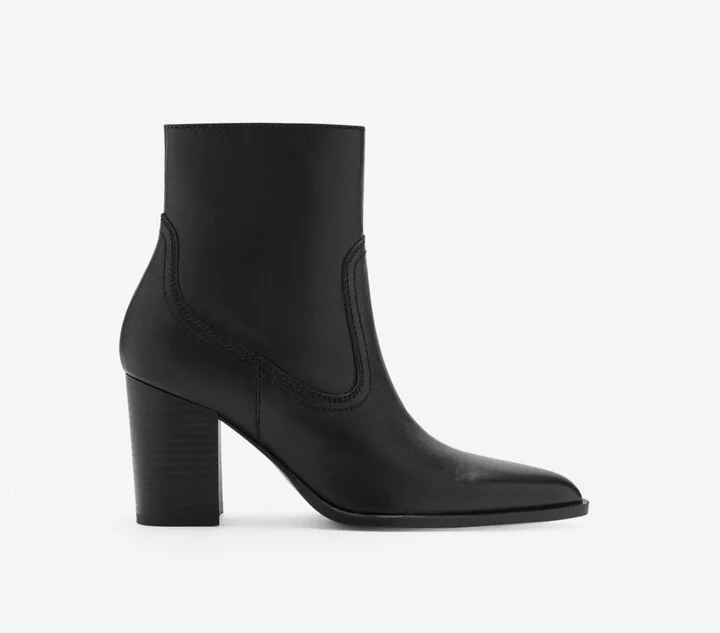 Mango Women's Leather Pointed Ankle Boots - Image 3