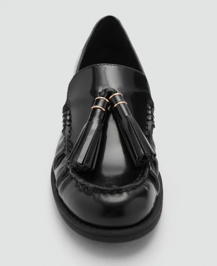 Mango Women's Leather Tassel Loafers - Image 3
