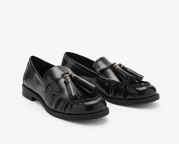 Mango Women's Leather Tassel Loafers