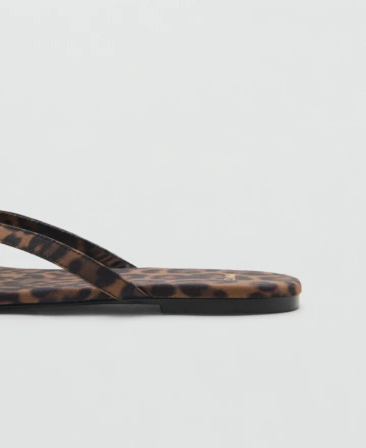 Mango Women's Leopard Print Strap Sandals - Image 2