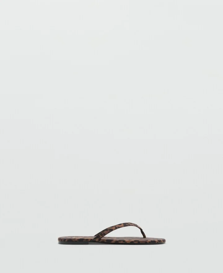 Mango Women's Leopard Print Strap Sandals - Image 4