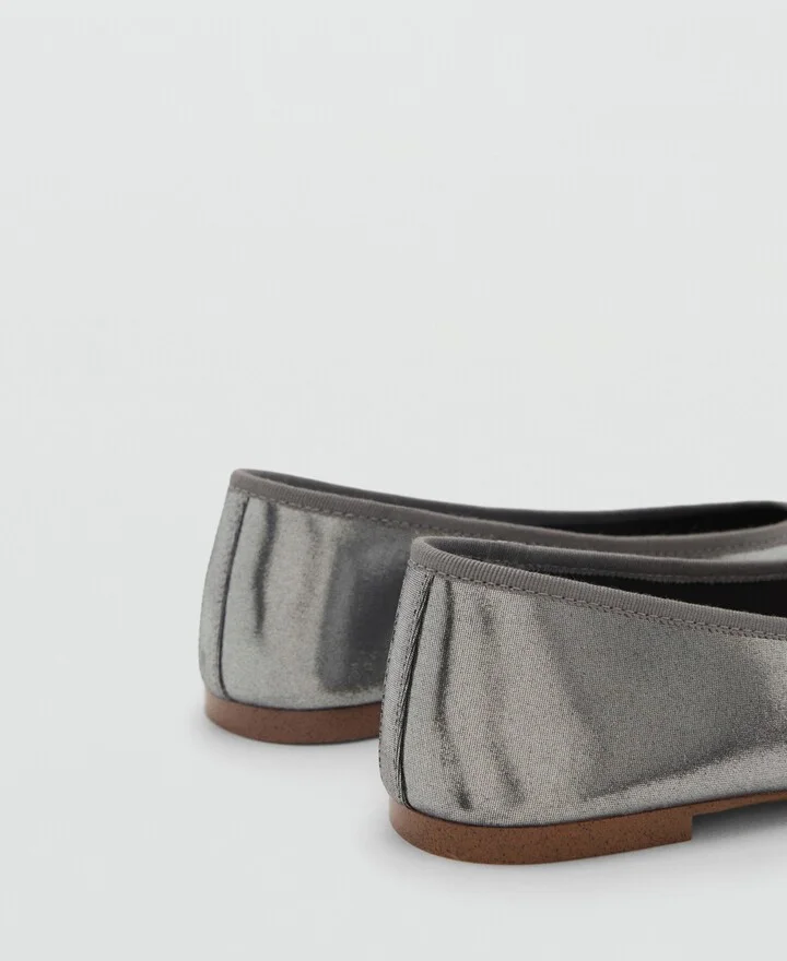 Mango Women's Metallic Ballet Flats - Image 3