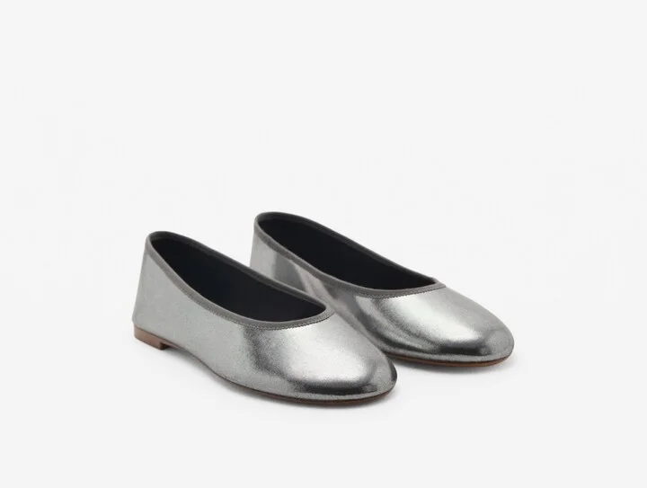 Mango Women's Metallic Ballet Flats