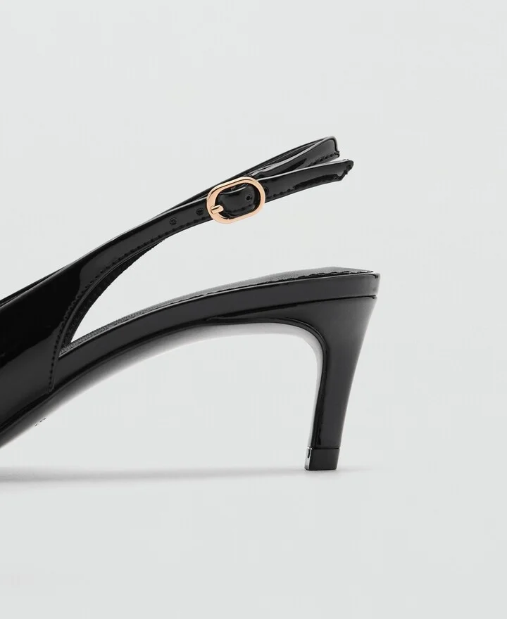 Mango Women's Metallic Detail Kitten-Heel Shoes - Image 4