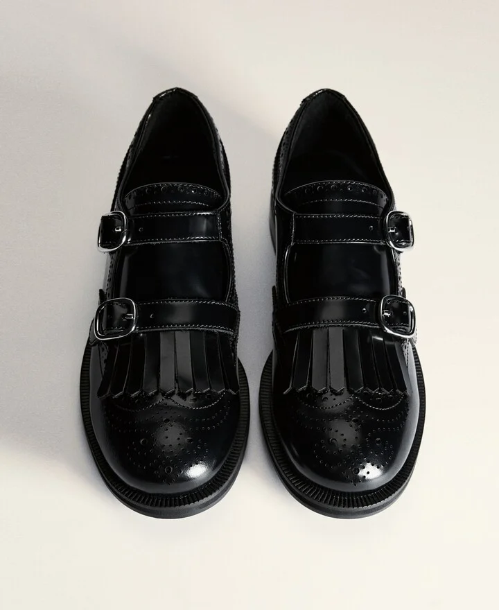 Mango Women's Metallic Detail Leather Loafers - Image 2