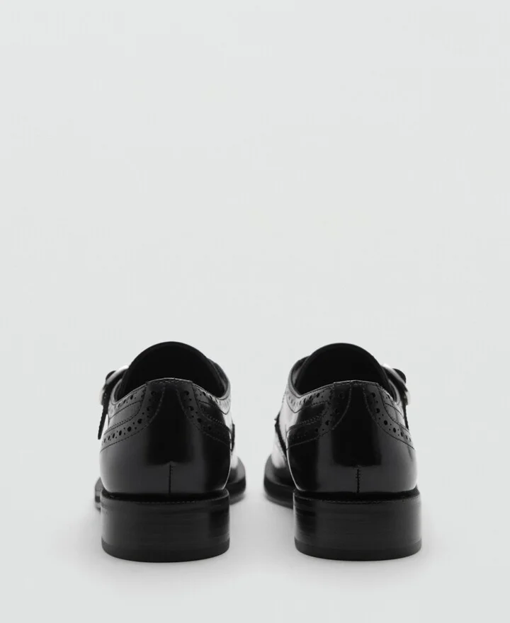 Mango Women's Metallic Detail Leather Loafers - Image 4