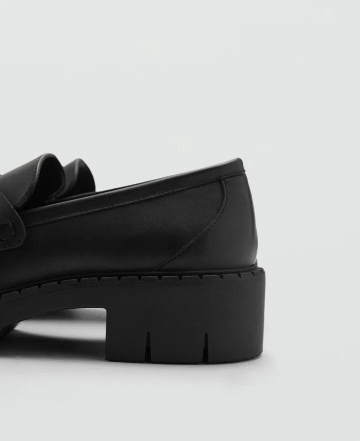 Mango Women's Metallic Detail Leather Moccasins - Image 3