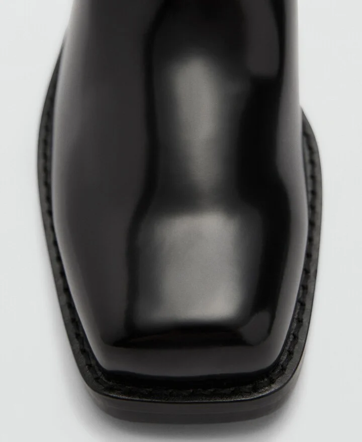 Mango Women's Metallic Details Square Toe Boots - Image 2