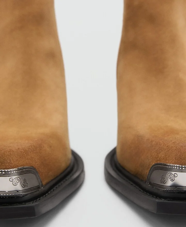 Mango Women's Metallic Pointed Toe Leather Ankle Boots - Image 2